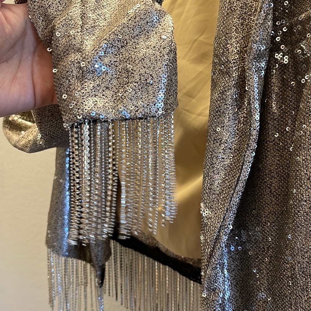 Nicholas Silver Sequin Jacket - image 6